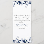 ネイビーブルー結婚メニュー メニュー (裏面)