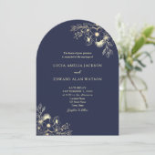 ネイビーブルー結婚式招待状とQRコード 招待状 (スタンド正面)