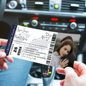 ネイビーブルー結婚式招待状ボーディングパスチケット 招待状