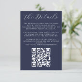 ネイビーブルー結婚式招待状詳細 エンクロージャーカード (スタンド正面)