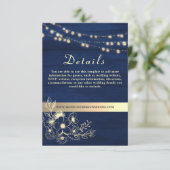 ネイビーブルー結婚式詳細ウェブサイト同封カード エンクロージャーカード (スタンド正面)