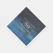 ネイビーブルー結婚50周年 スタンダードランチョンナプキン (角)