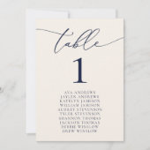 ネイビーブルー結婚&クリーム座席番号 招待状 (正面)