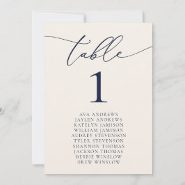 ネイビーブルー結婚&クリーム座席番号 招待状