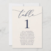 ネイビーブルー結婚&クリーム座席番号 招待状 (裏面)