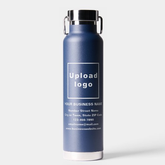 ネイビーブルー絶縁水ボトルのビジネスブランド ウォーターボトル (正面)