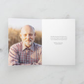 ネイビーブルー緑のお祝いの葬式 招待状 (内部)