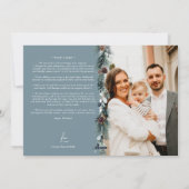 ネイビーブルー緑のヴィンテージファミリーニュースレター写真 シーズンカード (裏面)