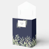 ネイビーブルー緑の葉モノグラム結婚ズ フェイバーボックス (オープン)