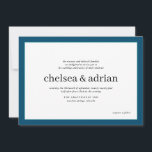ネイビーブルー縁どシンプル結婚式招待状 セーブザデート<br><div class="desc">この文字ベースの結婚式招待状デザインシンプルで、エレガンスの控えめな声明を作成し航海のて縁ど、ネイビーブルーと白のターコイズ。カスタマイズオプションを使用して、すべての色を自分のテーマに合わせて変更結婚し、自分の選択のバックイメージを追加して本当にジャズアップすることもできます。</div>