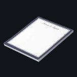 ネイビーブルー縁どパーソナライズされたノートパッド ノートパッド<br><div class="desc">ネイビーブルー縁どダブルノートパッドパーソナライズされた、スクリプト文字。</div>