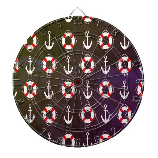 ネイビーブルー美しい夏のデザインダーツボード ダーツボード (正面)