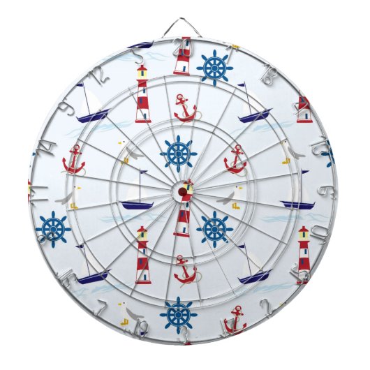 ネイビーブルー美しい夏のデザイン ダーツボード (正面)