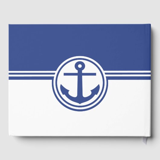 ネイビーブルー航海のいかりウェディングデイゲストブック ゲストブック (裏面)