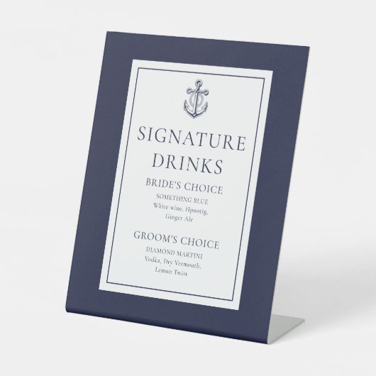 ネイビーブルー航海のいかりシグネチャードリンク 台座サイン (正面)