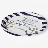ネイビーブルー航海のいかりベビーシャワー ペーパープレート (アングル)