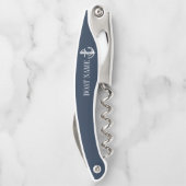 ネイビーブルー航海のいかりボート名 ソムリエナイフ (裏面)