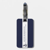 ネイビーブルー航海のいかりマリーナフローラ開花 ラゲッジタグ (裏面縦)