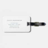 ネイビーブルー航海のいかり名前をカスタムする ラゲッジタグ (裏面横)