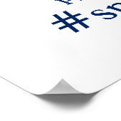 ネイビーブルー航海のいかり結婚のハッシュタグ ポスター (角)