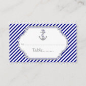 ネイビーブルー航海のいかり結婚ズ座席表 プレイスカード (裏面)