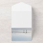 ネイビーブルー航海のいかり結婚ズ オールインワン招待状 (外側)