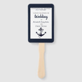 ネイビーブルー航海のいかり結婚式 プログラム ハンドファン (正面)