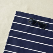 ネイビーブルー航海のいかり追加ボート名 ビーチタオル (インサイチュ)