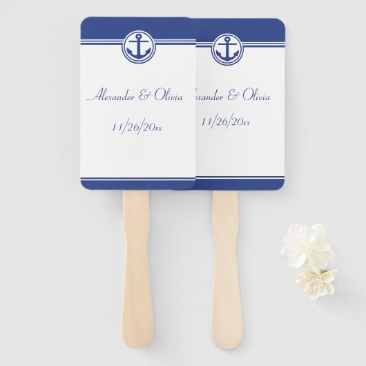 ネイビーブルー航海のいかり ハンドファン (正面&裏面)