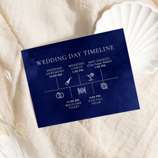 ネイビーブルー航海ののタイムラ結婚イン・エンクロージャ・カード エンクロージャーカード
