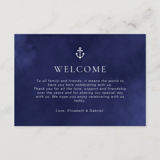 ネイビーブルー航海ののタイムラ結婚イン・エンクロージャ・カード エンクロージャーカード (正面)
