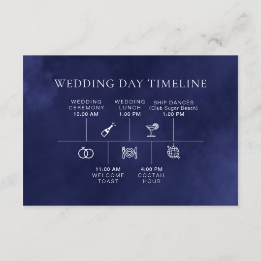 ネイビーブルー航海ののタイムラ結婚イン・エンクロージャ・カード エンクロージャーカード (裏面)