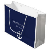 ネイビーブルー航海のの大抱き枕の結婚ために ラージペーパーバッグ (正面アングル)