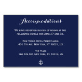 ネイビーブルー航海のの結婚アコモデーションカード テーブルナンバー (正面)