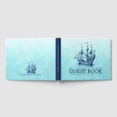 ネイビーブルー航海のウインドセーリングボート ゲストブック (全面)