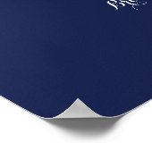 ネイビーブルー航海のウェディングレセプションサインプリント ポスター (角)