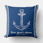 ネイビーブルー航海のウェルカムAboutカスタム Boat クッション (正面)