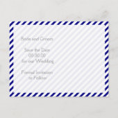 ネイビーブルー航海のサンゴ婚礼日を保存 案内ポストカード (裏面)