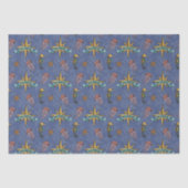 ネイビーブルー航海のスターカスタム文字マリン 薄葉紙 (正面)