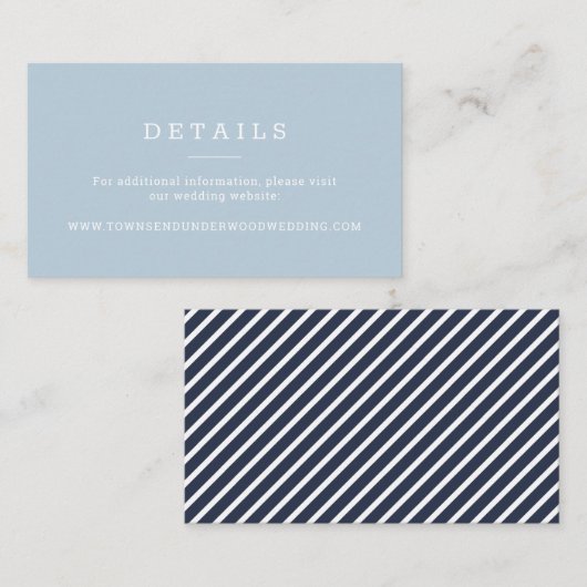 ネイビーブルー航海のストライプのWebサイト挿入 エンクロージャーカード (正面/裏面)