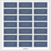 ネイビーブルー航海のス結婚ゲスト住所 シール (シート)