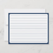 ネイビーブルー航海のタイポグラフィモダンレシピカード (裏面)