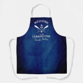 ネイビーブルー航海のテーマファミリー名 エプロン (正面)