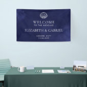 ネイビーブルー航海のデスティネーションウェディングシグ 横断幕 (トレードショー)