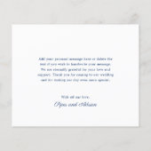 ネイビーブルー航海のバジェット結婚ズサンキューカード (裏面)