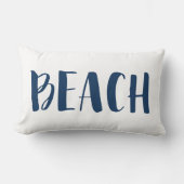 ネイビーブルー航海のビーチハウス ランバークッション (正面)