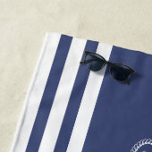 ネイビーブルー航海のファミリーボートボート船長 ビーチタオル (インサイチュ)