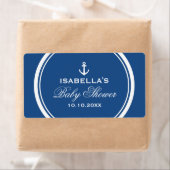 ネイビーブルー航海のベイビーシャワーのウォーターボトルラベル ラベル (インサイチュ)