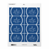 ネイビーブルー航海のベイビーシャワーのウォーターボトルラベル ラベル (フルシート)