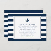 ネイビーブルー航海のベイビーシャワー表示シャワー エンクロージャーカード (正面/裏面)